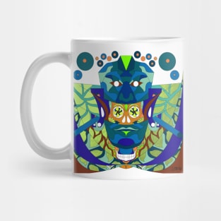 mexican queen of the red blood in jade palenque style ecopop mask Mug